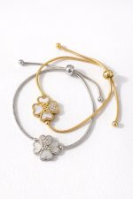 Pulseira Ajustável em Aço Dourado com Pendente Mãe – foto 2