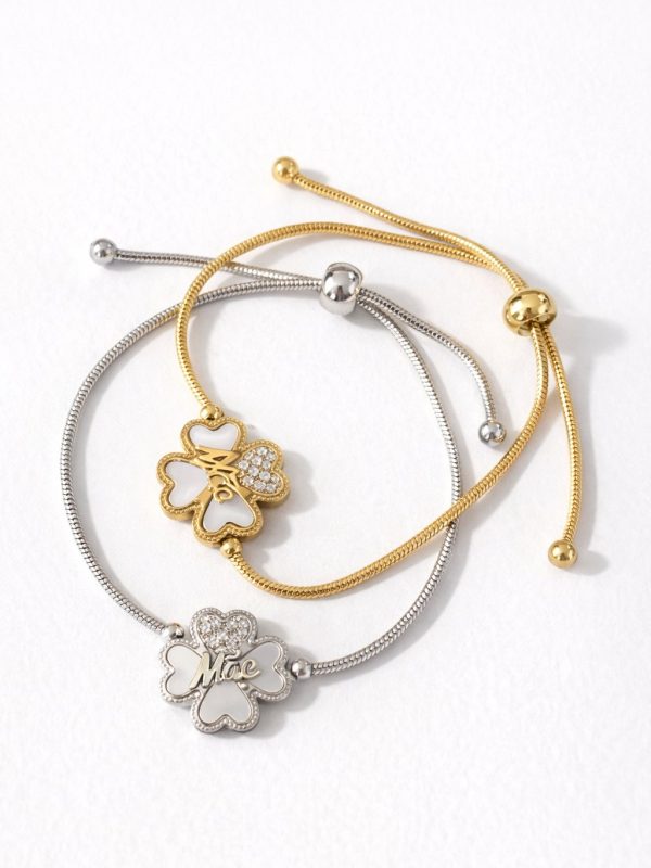 Pulseira Ajustável em Aço Dourado com Pendente Mãe – foto 2