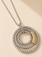 Colar Circular em Aço com Detalhes Dourados – foto 3