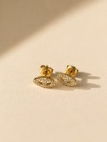 Brincos Olho Dourado em Aço – foto 2