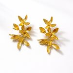 Brincos de noiva Flor de Luz em prata 925 banhada a ouro