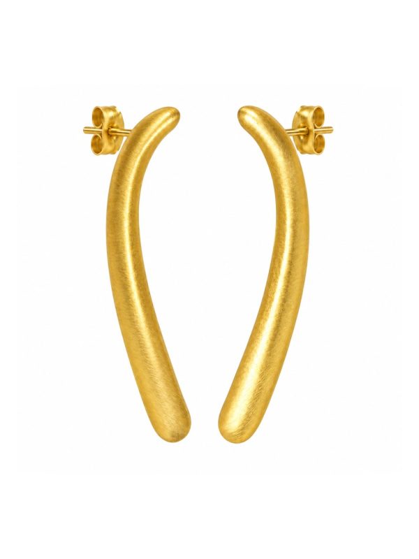Brincos Pendente Alongado em prata banhada a ouro