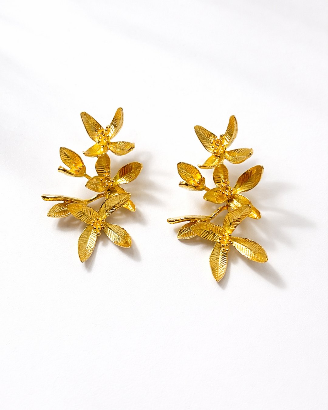 B Site 0 Brincos de noiva Flor de Luz em prata 925 banhada a ouro