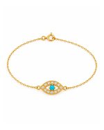 Pulseira Íris Azul em prata banhada a ouro