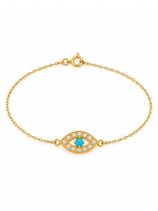 Pulseira Íris Azul em prata banhada a ouro