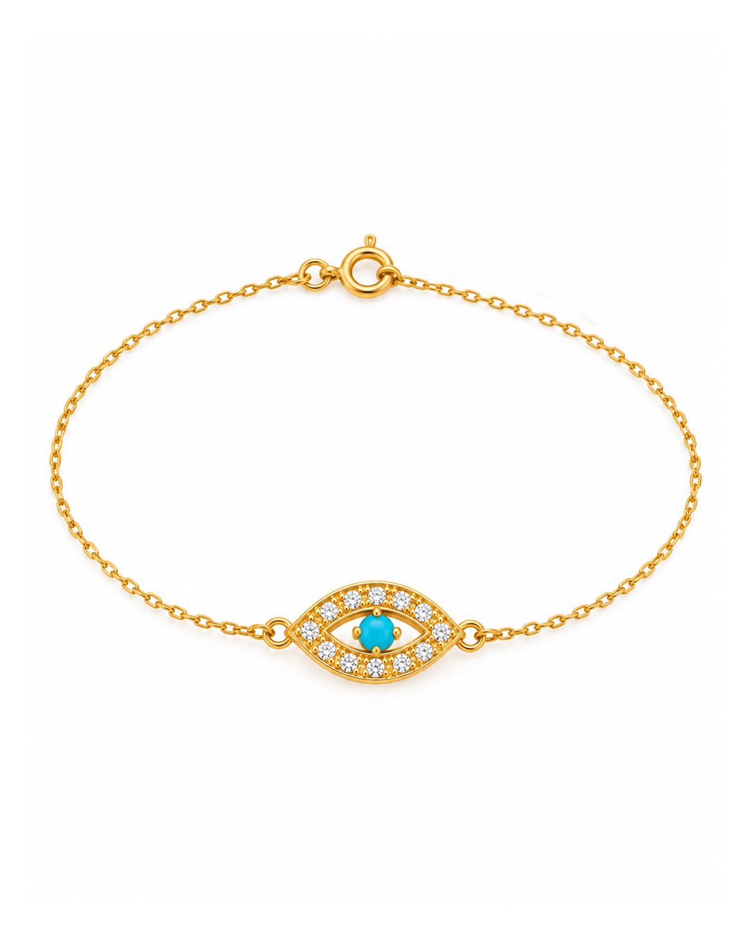 P Site 0 Pulseira Íris Azul em prata banhada a ouro
