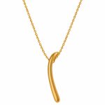 Pendente do Colar com Pendente Alongado em prata banhado a ouro
