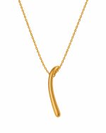 Pendente do Colar com Pendente Alongado em prata banhado a ouro