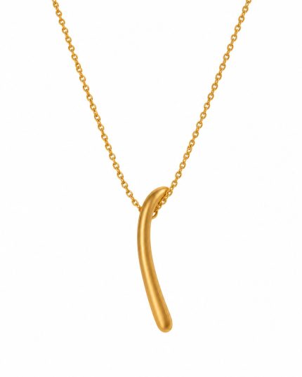 Pendente do Colar com Pendente Alongado em prata banhado a ouro