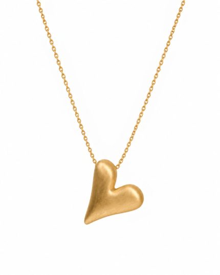 Colar Coração Liso Essence XI em Prata banhado a ouro
