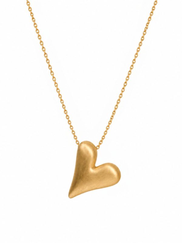 Colar Coração Liso Essence XI em Prata banhado a ouro