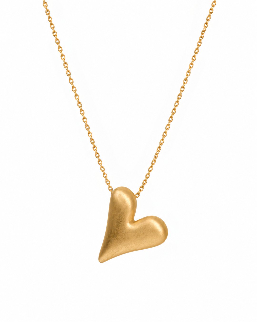 Site 0 Colar Coração Liso Essence XI em Prata banhado a ouro
