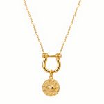 Colar Olho Amuleto em prata banhado a ouro