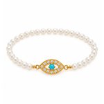 Pulseira Íris Azul com Pérolas
