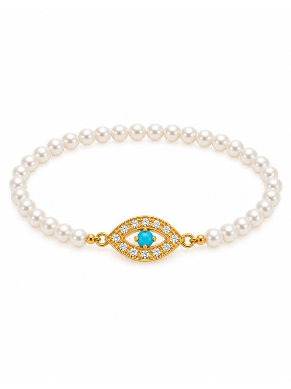 Pulseira Íris Azul com Pérolas