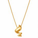 Colar abstrato em prata 925 banhado a ouro
