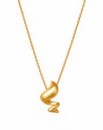Colar abstrato em prata 925 banhado a ouro