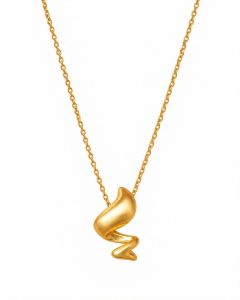 Colar abstrato em prata 925 banhado a ouro