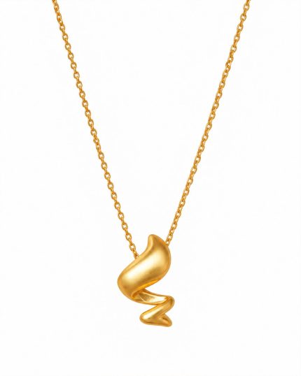 Colar abstrato em prata 925 banhado a ouro