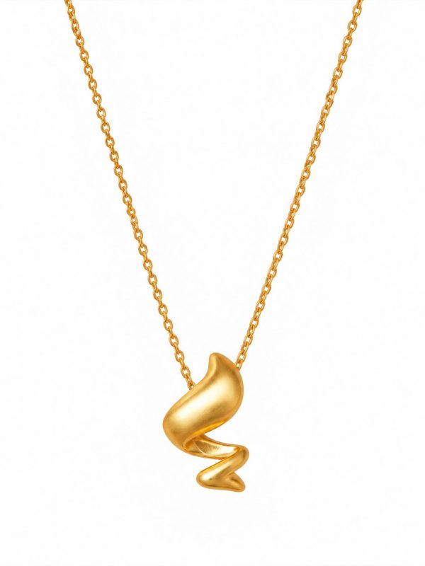 Colar abstrato em prata 925 banhado a ouro