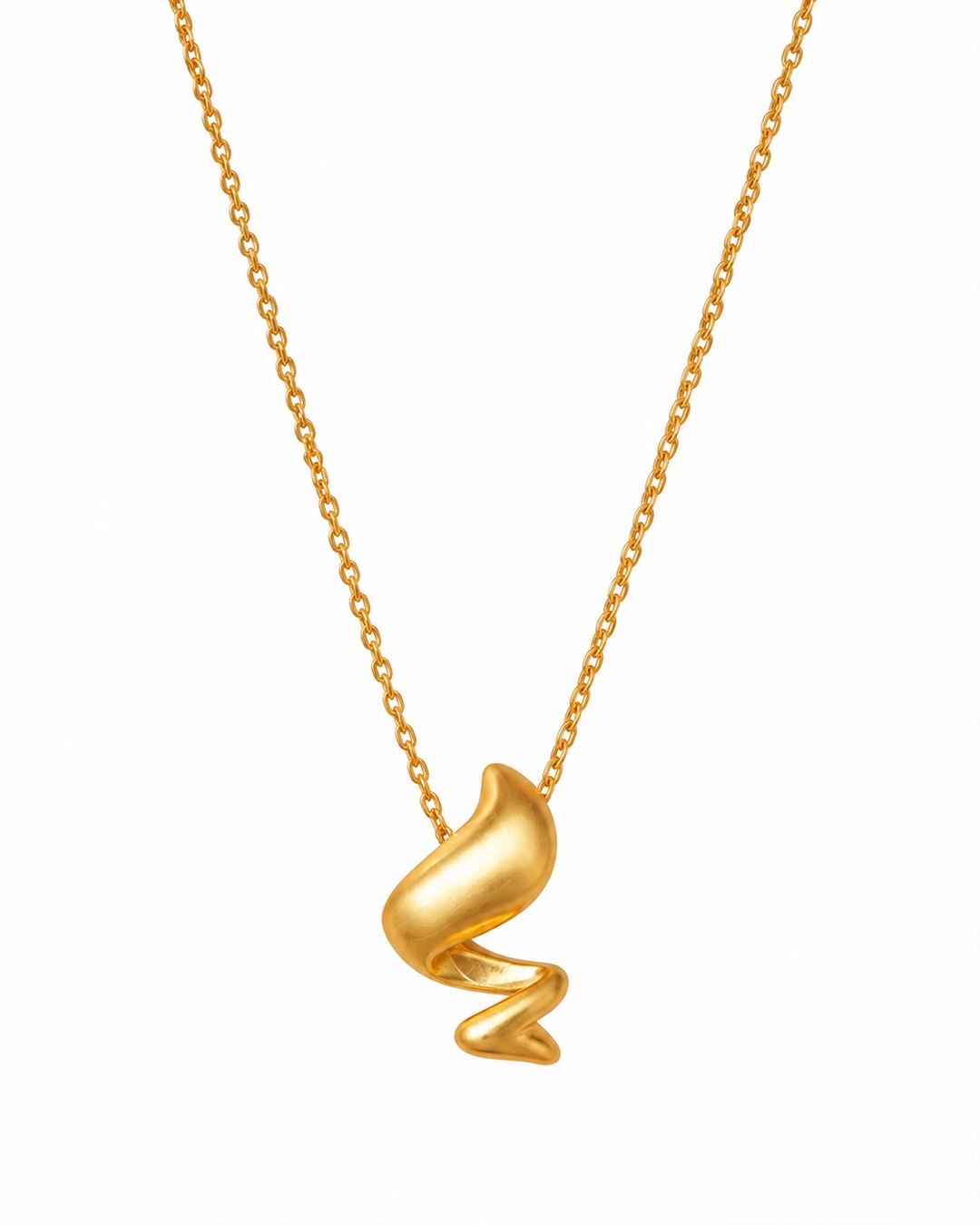 Site 0 Colar abstrato em prata 925 banhado a ouro