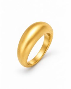 Anel Abaulado em prata banhada a ouro