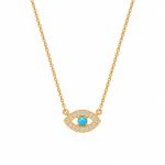 Colar Íris Azul em prata banhado a ouro