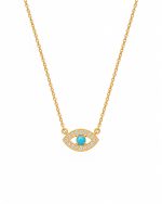 Colar Íris Azul em prata banhado a ouro