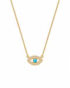 Colar Íris Azul em prata banhado a ouro