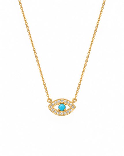 Colar Íris Azul em prata banhado a ouro