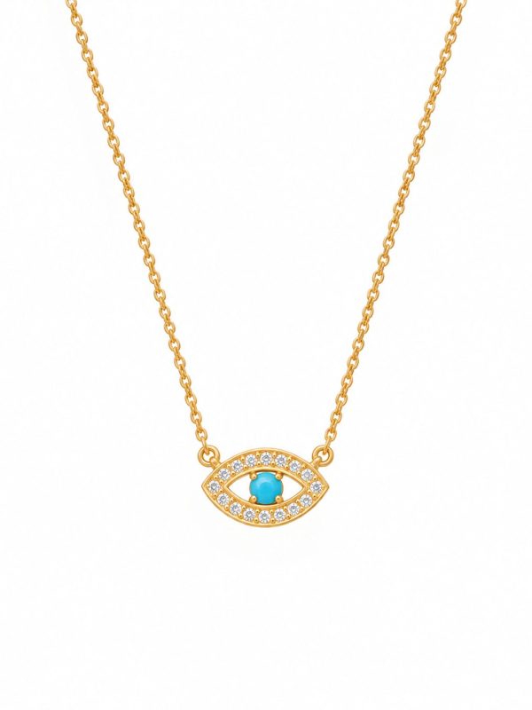 Colar Íris Azul em prata banhado a ouro