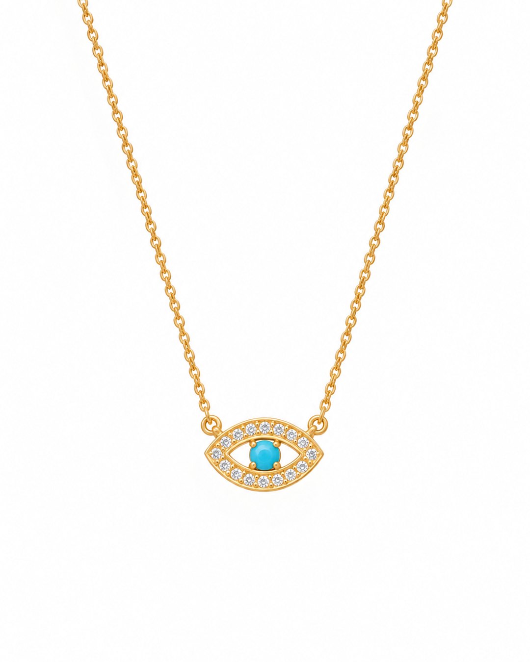 Site 0 Colar Íris Azul em prata banhado a ouro