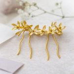Gancho Flor de Luz para noiva em prata 925 banhada a ouro