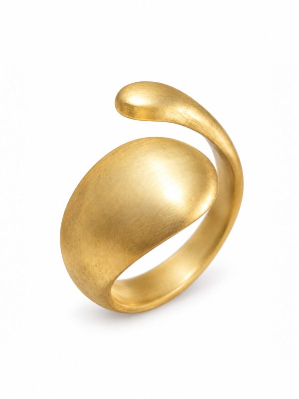 Anel Dupla Gota em prata banhada a ouro